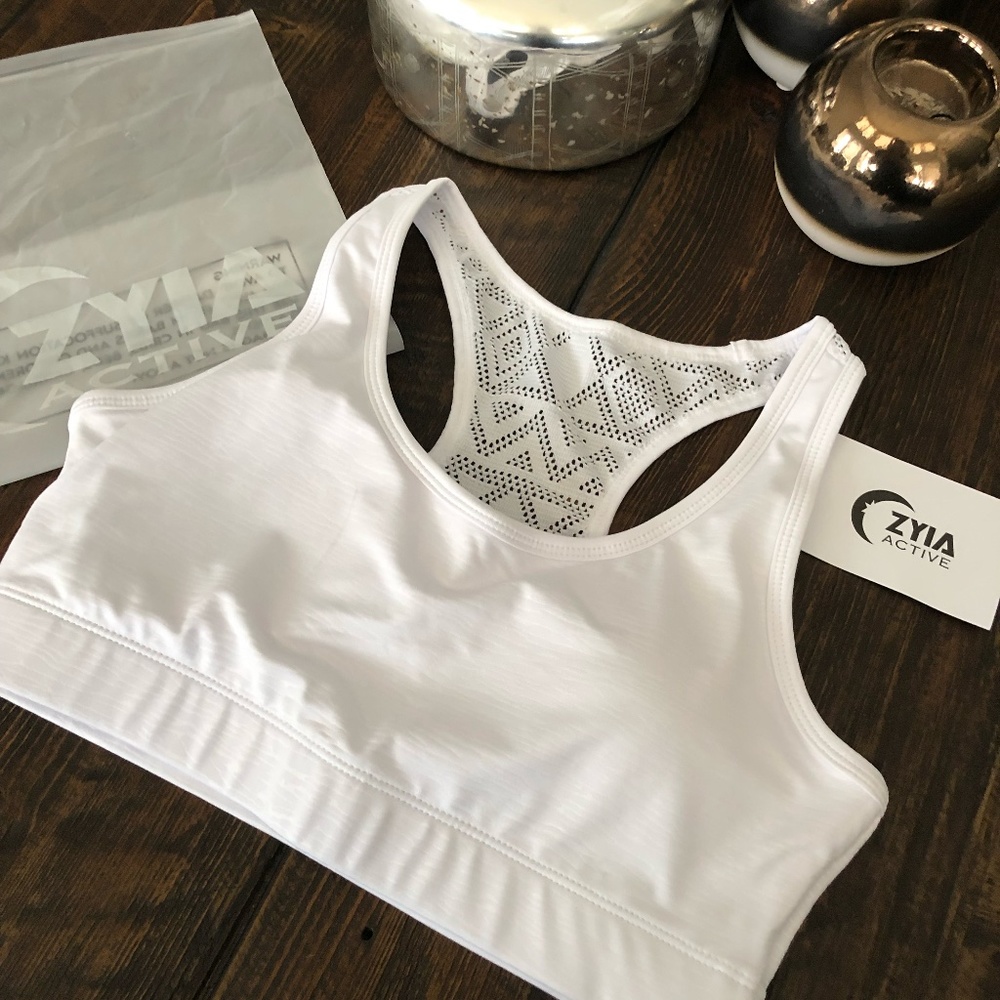 Zyia White Bomber Bra